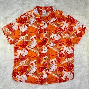 Champion Tennessee Volunteers‎ Orange Tropical Hawaiian Button Up Shirt Men's XL